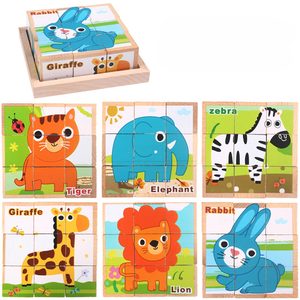 Puzzle cu zaruri din lemn, puzzle jigsaw