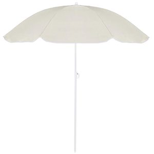 Umbrela de plaja pliabila cu inclinare reglabila, diametru 160 cm, bej