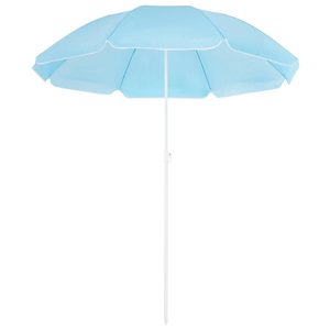 Umbrela de plaja pliabila cu inclinare reglabila, UPF 50+, cu husa transport, 160 cm, albastru