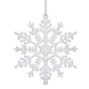 Decoratiune brad fulg de zapada, set 3 bucati, 12cm, alb