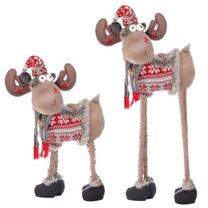 Figurina Craciun, Ren, picioare telescopice, inaltime extensibila 72-100cm