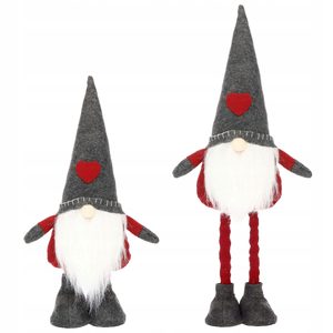 Figurina Craciun, Spiridus, picioare telescopice, inaltime extensibila 52-67cm