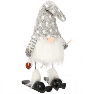 Figurina Craciun, Spiridus pe schiuri, inaltime 33cm