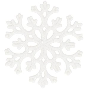 Decoratiune brad fulg de zapada, set 8 bucati, 8cm, alb