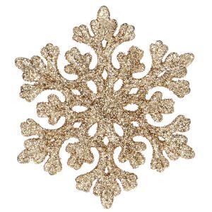 Decoratiune brad fulg de zapada, set 8 bucati, 8cm, auriu