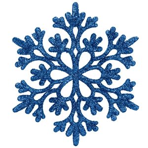 Decoratiune brad fulg de zapada, set 12 bucati, 10cm, albastru