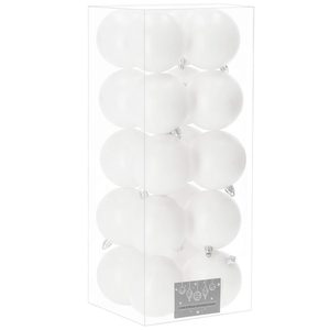 Set globuri de Craciun, 20 bucati, 8 cm, alb mat