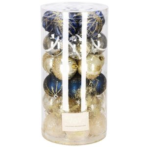 Set globuri de Craciun cu modele de sarbatori, 30 bucati, 6 cm, multicolor