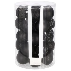 Set globuri de Craciun, 30 bucati, 8cm, 6 modele, negru