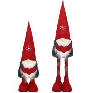 Figurina Craciun, Gnom, picioare telescopice, inaltime extensibila 50-70cm