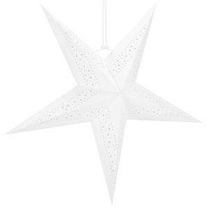 Stea decorativa 3D din hartie ajurata, 60cm, alba