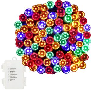 Instalatie lumini de exterior pentru gradina, 9 metri, 120 LED-uri, cu baterii, multicolor