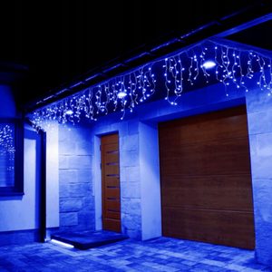 (DL) Ghirlanda luminoasa tip perdea 200 LED-uri, 8m, pentru interior/exterior, iluminare albastra