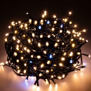 Instalatie lumini pentru bradul de Craciun, 18,5 metri, 300 LED-uri cu flash, galben