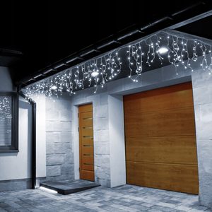 Ghirlanda luminoasa tip perdea 500 LED-uri, 20m, pentru interior/exterior, iluminare alb, cu telecomanda