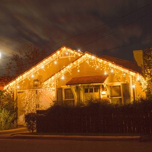 Instalatie luminoasa tip turturi LED exterior/interior, 500 LED-uri alb cald cu flash alb rece, 20 m, IP44, conectabila