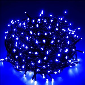 Instalatie luminoasa LED albastra pentru brad sau exterior, 500 LED-uri, 40 m, IP44, conectabila