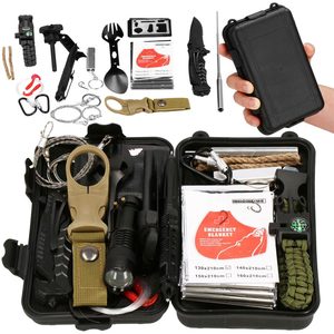 Kit de supravietuire turistic multifunctional camping, vanatoare, pescuit, 21 piese