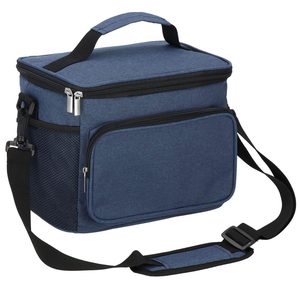 Geanta termoizolanta pentru plaja sau picnic, 11 L, pliabila, 27x19x20,5 cm, albastru