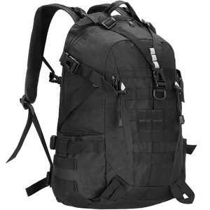 Rucsac militar pentru drumetie, spate cu captuseala groasa ventilata, compartimentat, 40L, negru