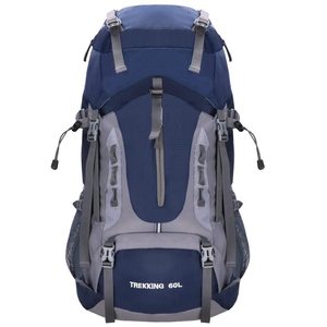 Rucsac tactic militar pentru drumetie, cu husa de ploaie, 60 litri, 25 kg, 70x40x24 cm, gri albastru