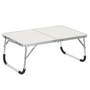Masa pliabila camping sau picnic joasa cu maner transport, blat MDF si cadru aluminiu, 62x40x25 cm, gri