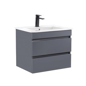 Masca chiuveta baie Cube 60 cu lavoar, 2 sertare, gri antracit
