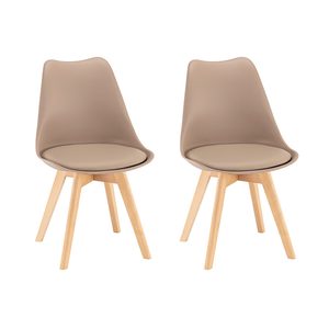 Scaun de dining Silla 2 piese în bej