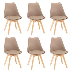 Scaun de dining Silla 6 bucăți în bej