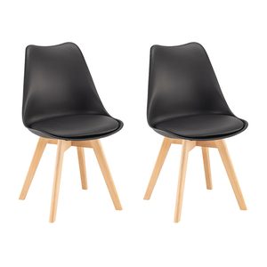 Scaun de dining Silla 2 piese în negru