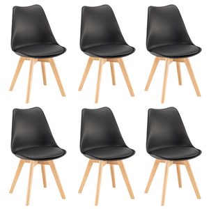 Scaun de sufragerie Silla 6 buc în negru