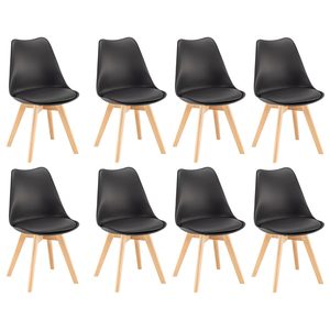 Silla scaun de luat masa 8 bucăți în negru
