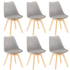 Scaun de dining Silla 6 buc în gri