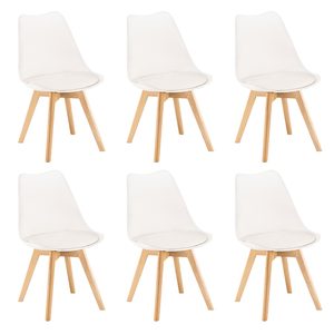 Scaun de sufragerie Silla 6 buc în alb
