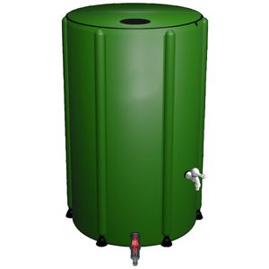 Rezervor apa pluviala 250 L, pliabil 60x88 cm, cu robinet si filtru, PVC rezistent UV, verde
