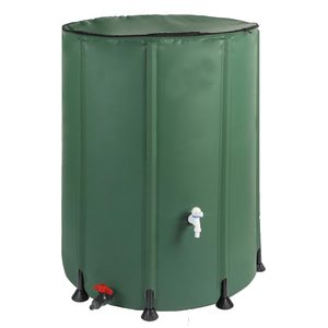 Rezervor apa pluviala 1000 L, pliabil 100x125 cm, cu robinet, filtru si capac cu fermoar, PVC rezistent UV, verde