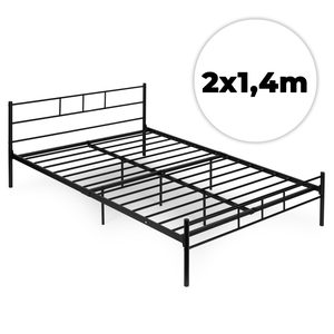 Homelux Metal cadru de pat dublu 140x200 cm negru
