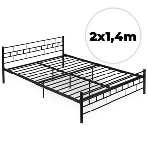 Homelux Metal cadru de pat dublu 140x200 cm negru