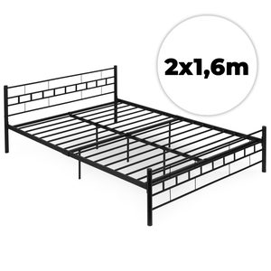 Homelux Metal cadru de pat dublu 160x200 cm negru
