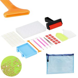 Set de accesorii pentru broderie cu diamante 5D, 22 piese, cu geanta depozitare