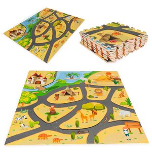 Homelux Spumă burete joc mat safari puzzle 9pcs 93x93cm