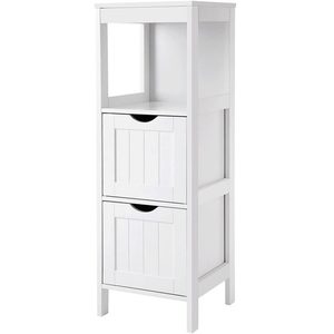 VASAGLE Dulap de podea pentru baie, multifunctional, 2 sertare, 30x30x89cm, alb