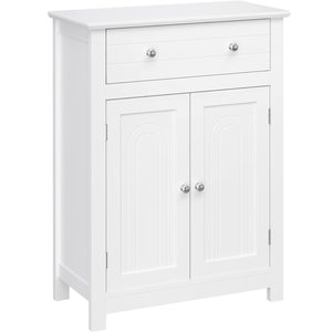 VASAGLE Dulap de depozitare pentru baie, cu sertar si spatiu de depozitare cu 2 usi, 60x30x80cm, alb