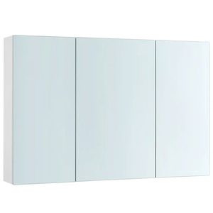VASAGLE Dulap pentru baie cu oglinda, 3 usi si rafturi reglabile, MDF, 90x15x60 cm, alb
