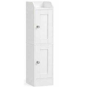 VASAGLE Dulap ingust pentru baie, cu rafturi reglabile si design compact, 20x18x80 cm, alb