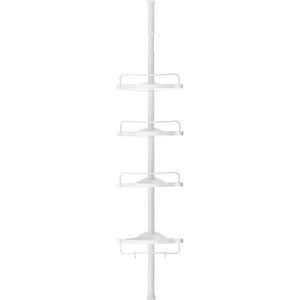 SONGMICS Etajera colt dus, 4 rafturi, inaltime reglabila 85-305 cm, otel si plastic PP, alb