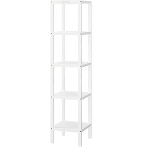 SONGMICS Etajera bambus 5 niveluri, raft multifunctional pentru baie sau bucatarie, 33x33x146 cm, alb
