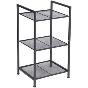 SONGMICS Raft metalic cu 3 niveluri, polite ajustabile, pentru baie sau bucatarie, stil industrial, 38x30x72 cm, negru