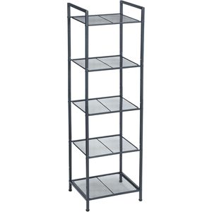 SONGMICS Raft metalic cu 3 niveluri, polite ajustabile, pentru baie sau bucatarie, stil industrial, 38x30x128 cm, negru