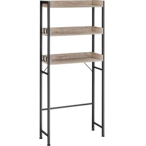 VASAGLE Raft de depozitare pentru baie, suprapunere peste masina spalat sau vas WC, 25x63x165 cm, gri